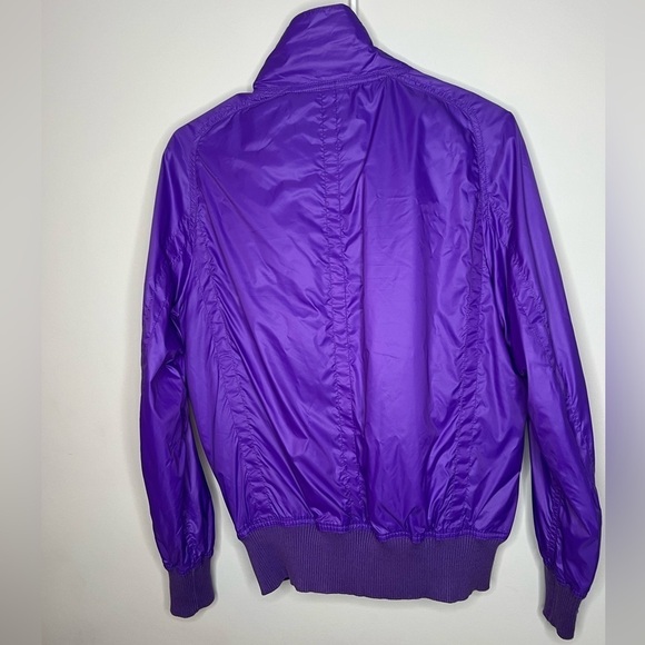 FACONNABLE Women's Size Medium Purple Jacket Lined Pattern Zip Up Button - Picture 3 of 14